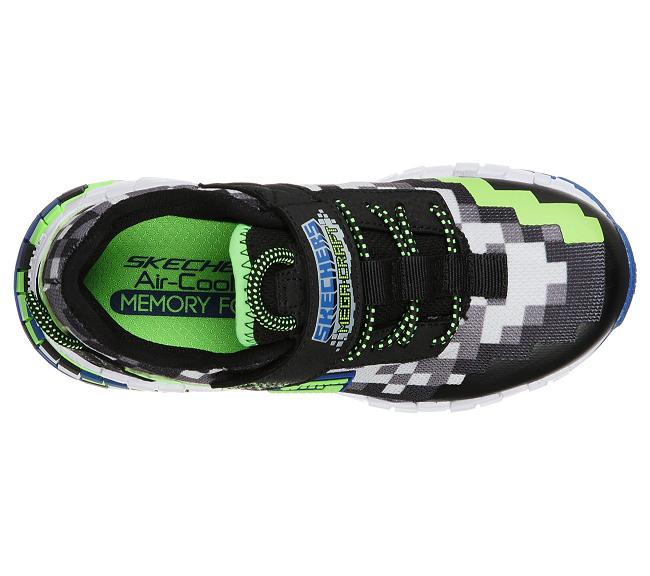 Zapatillas Skechers Con Velcro Niños - Mega Negro JNSVF6043